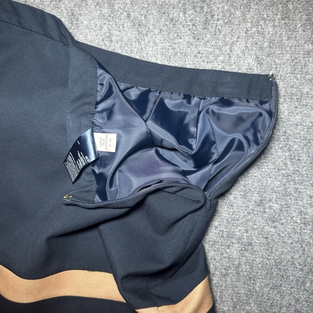 Tommy Hilfiger Navy Striped Skirt Size 6 Casual Coquette Office NEW NWT